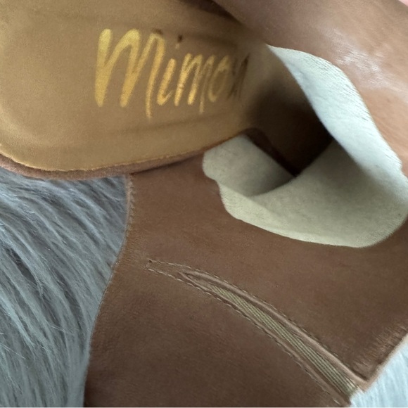 Mimosa "Vero Cuoio" Made in Italy Tan Leather Peep-Toe Booties - Size 39 - Picture 6 of 9